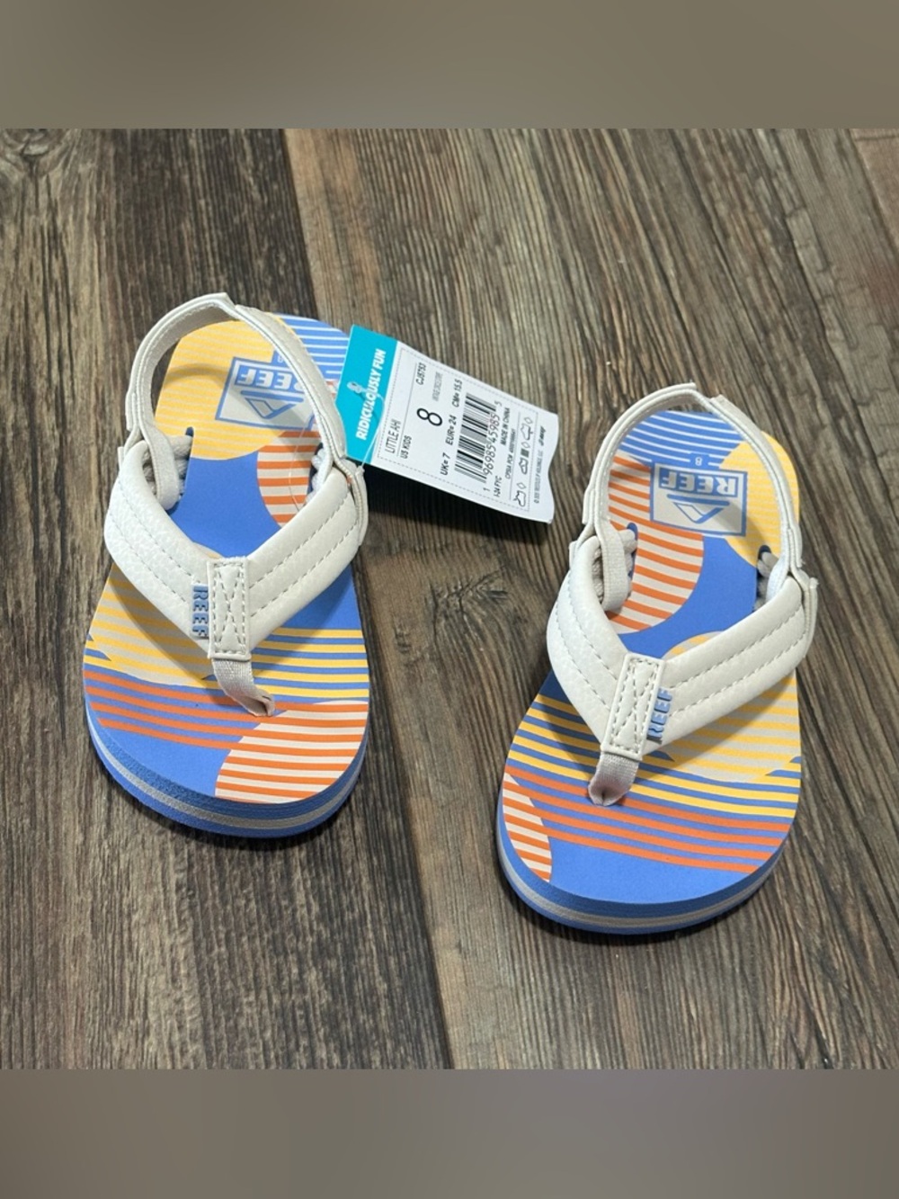 REEF little kids flip flop sandals size 8 NEW cushion soft summer water shoe